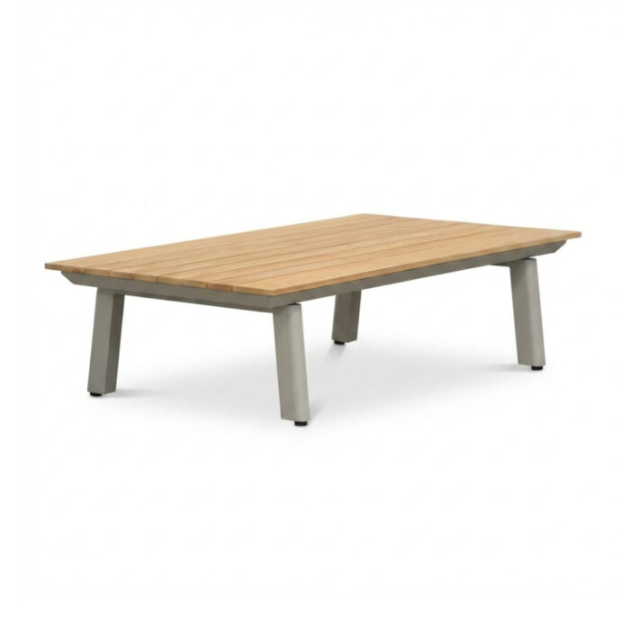 LUX outdoor living Montana koffietafel | aluminium + teak | beige | 120x60cm