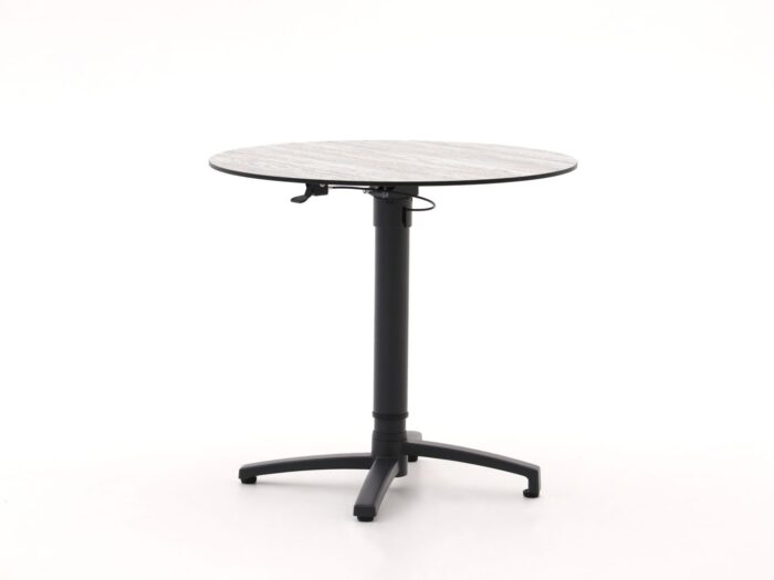 Bellagio tuinmeubelen Canzo klaptafel Ø80 (h:73/109cm) verstelbaar – Zwart