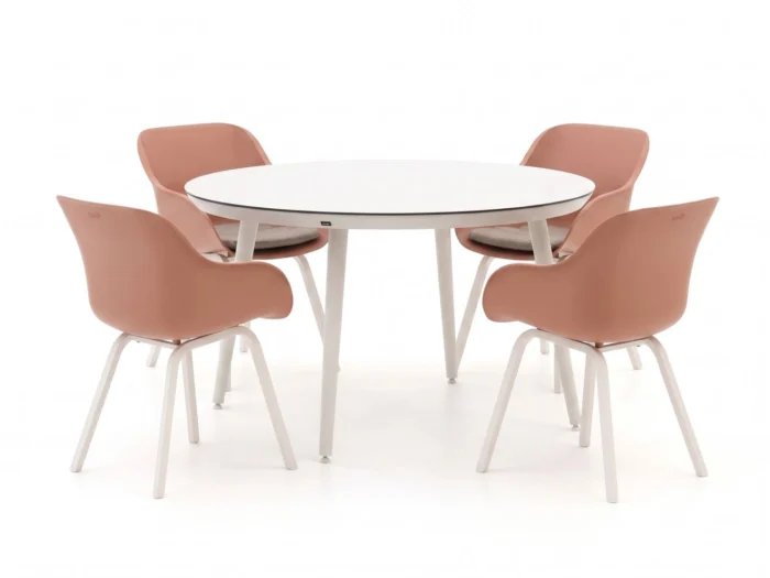 Hartman tuinmeubelen Le Soleil Element/Sophie Studio ø128cm dining tuinset 5-delig - Wit