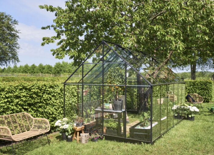 Royal well Tuinkas Qube 812, zwart, veiligheidsglas 3mm/1 Halls