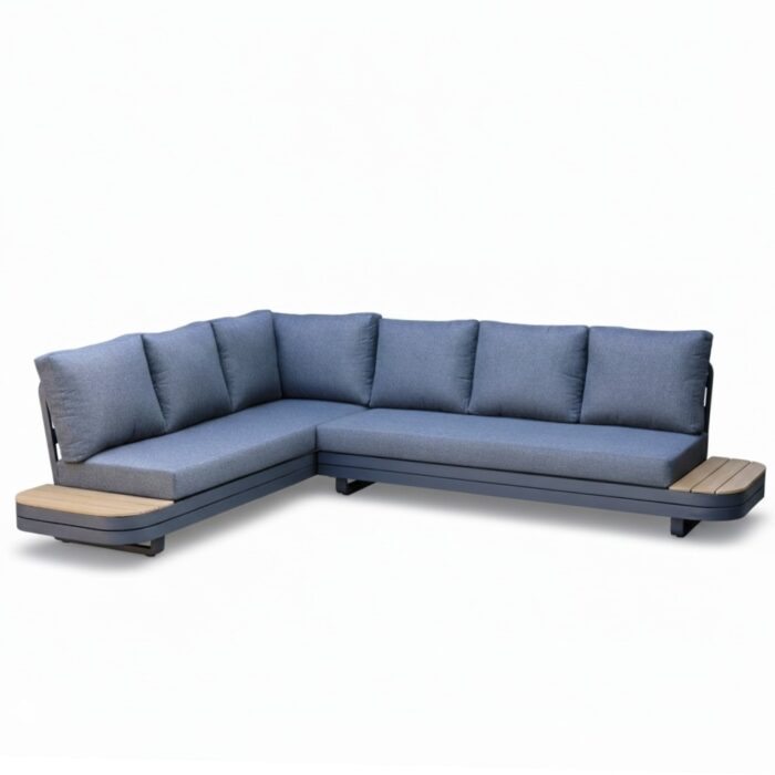LUX outdoor living Serrento hoek loungeset links 6 personen | aluminium + polywood | antraciet | 2-delig 311x241cm
