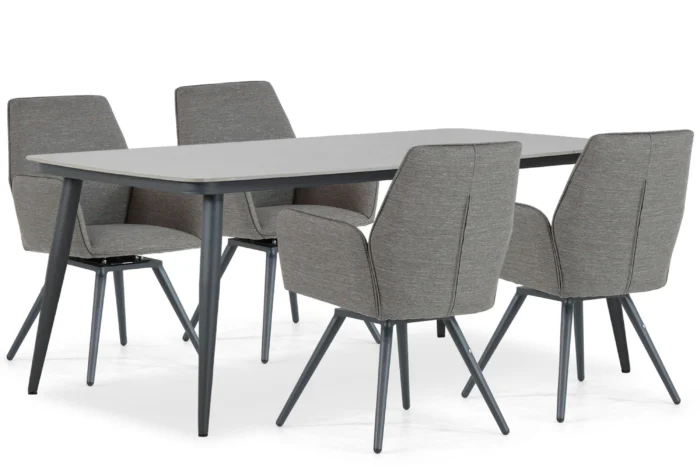 Lifestyle Garden Furniture Andorra/Vienna 180 cm dining tuinset 5-delig - Grijs-antraciet