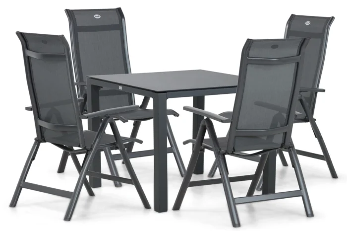 Hartman Alice/Mateo 90 cm dining tuinset 5-delig - Grijs-antraciet
