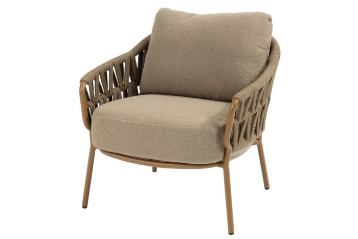 4 Seasons Outdoor Seasons Biarritz low dining chair amber with 2 cushions(per 2 stuks) – Taupe-naturel-bruin