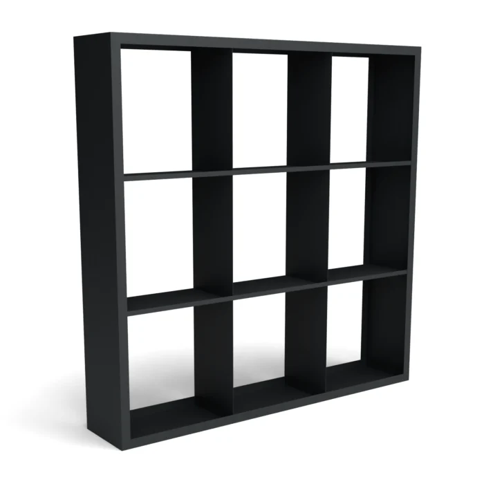 Geroba Beltza zwarte houtopslag onderverdeling 9 vakken 2000x385x2000 mm - zwart