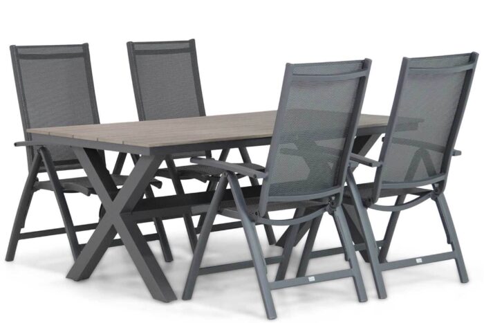 Presto Vasto/Forest 180 cm dining tuinset 5-delig – Grijs-antraciet
