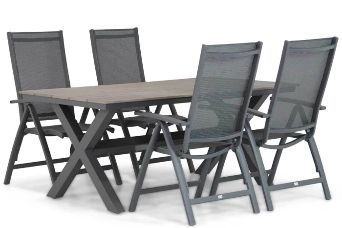 Presto Vasto/Forest 180 cm dining tuinset 5-delig - Grijs-antraciet