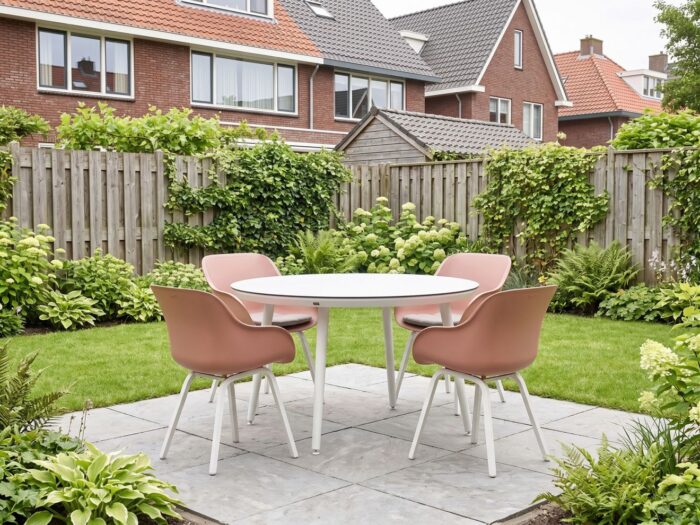 Hartman tuinmeubelen Le Soleil Element/Sophie Studio ø128cm dining tuinset 5-delig – Wit