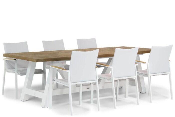 Lifestyle Garden Furniture Brandon/Florence 260 cm dining tuinset 7-delig – Wit