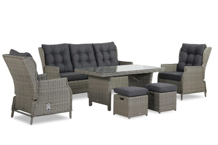 Garden Collections New Castle dining loungeset 6-delig – Grijs-antraciet
