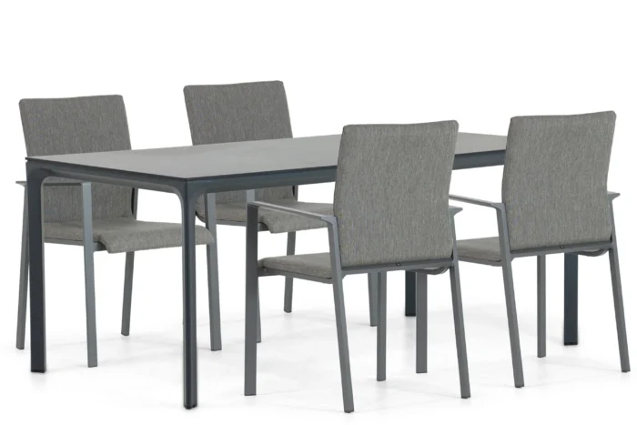 Lifestyle Garden Furniture Rome/Cesar 180 cm dining tuinset 5-delig - Grijs-antraciet