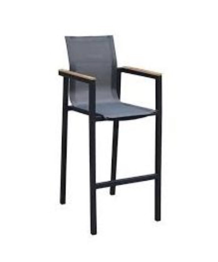 Trestino Stefano Barstoel Teak Antraciet – grijs;zwart