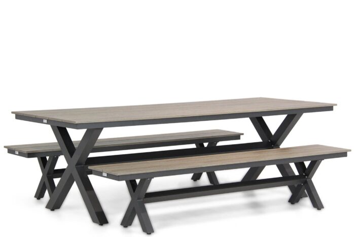 Lifestyle Garden Furniture Forest/Forest 240 cm dining tuinset 3-delig – Grijs-antraciet