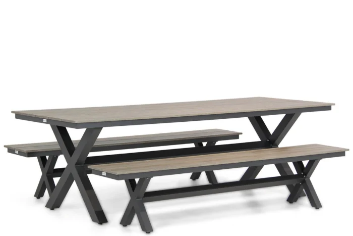 Lifestyle Garden Furniture Forest/Forest 240 cm dining tuinset 3-delig - Grijs-antraciet