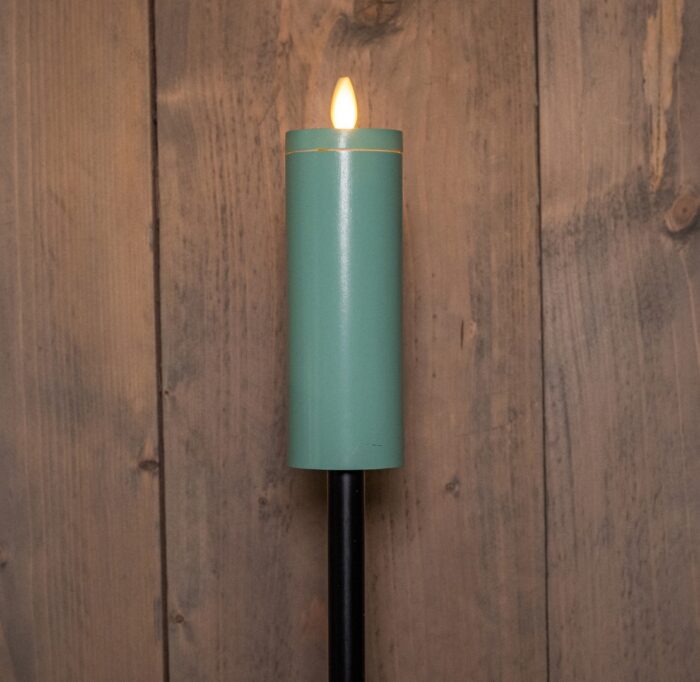 Annas collection Fakkel Op Steker Jade Groen Met Bewegende Vlam 5 x 14 cm Op 75 cm Steker solar Anna’s Collection