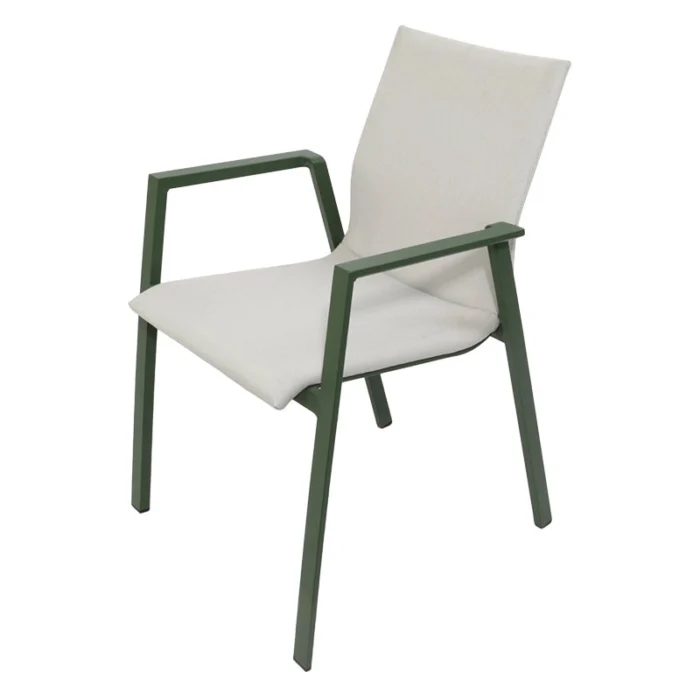 Oosterik home Genesee stapelstoel forest green off white - groen