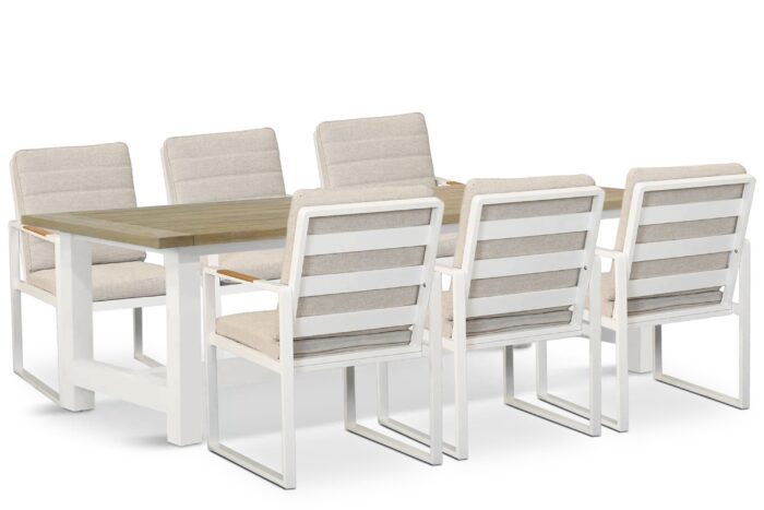 Lifestyle Garden Furniture Alessio/Los Angeles 260x100 cm dining tuinset 7-delig - Wit