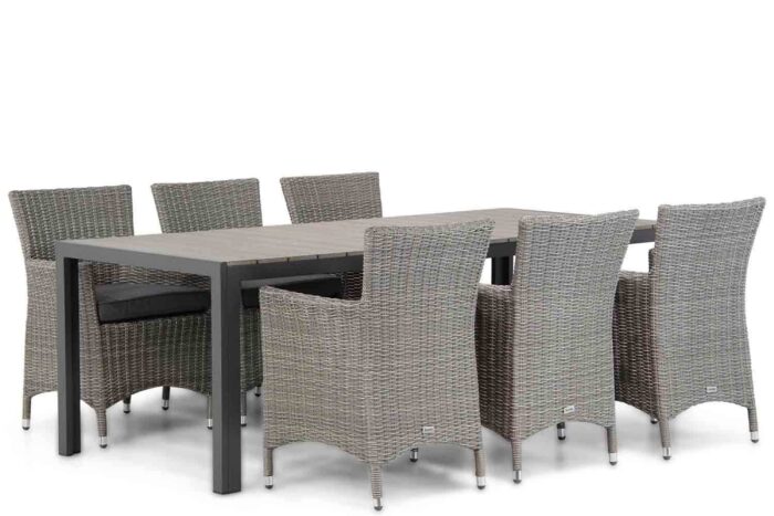 Garden Collections Dublin/Young 217 cm dining tuinset 7-delig – Grijs-antraciet