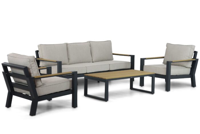 Lifestyle Garden Furniture Bilbao stoel-bank loungeset 4-delig – Grijs-antraciet