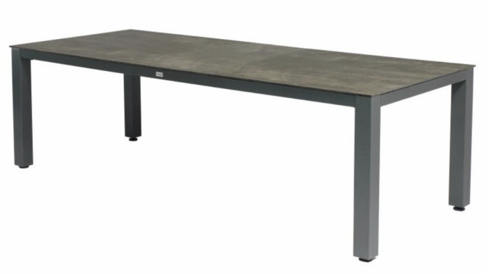 Tierra outdoor Briga Dining tafel Trespa Top Forest Grey 240 x 100 cm Charcoal Frame – grijs