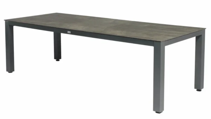 Tierra outdoor Briga Dining tafel Trespa Top Forest Grey 240 x 100 cm Charcoal Frame - grijs