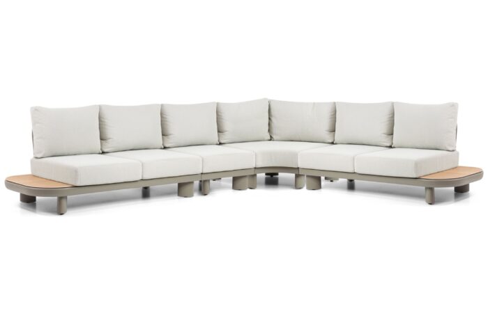 Santika Furniture Guss hoek loungeset 4-delig – Taupe-naturel-bruin