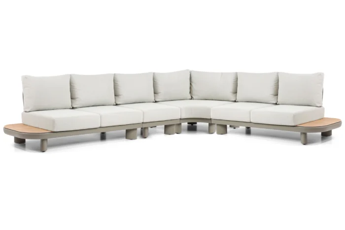 Santika Furniture Guss hoek loungeset 4-delig - Taupe-naturel-bruin