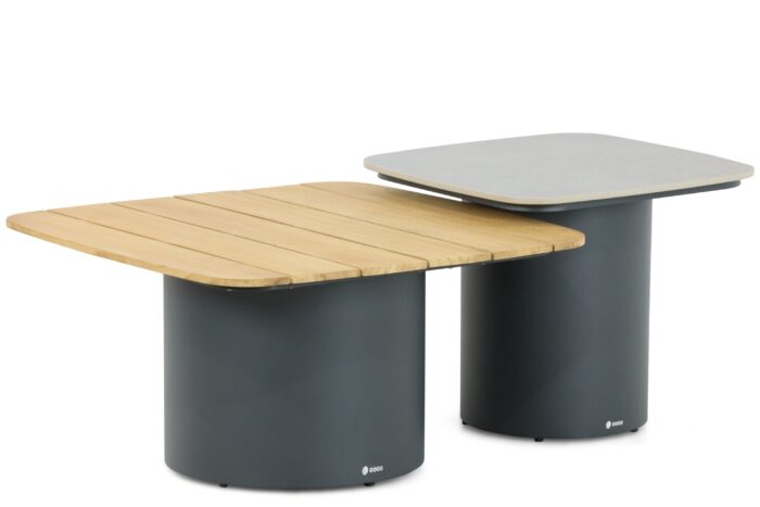 Coco Ronda lounge tafelset 50 cm + 70 cm – Grijs-antraciet