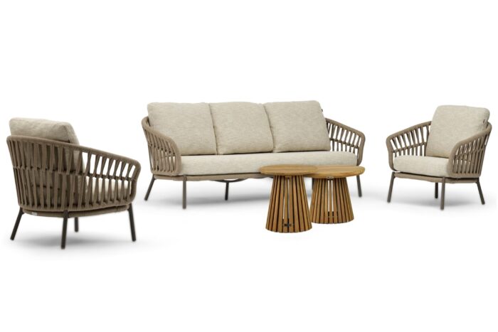 Coco Elara/Fungo 45/55 cm stoel-bank loungeset 5-delig – Zand/Beige