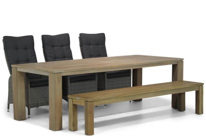 Garden Collections Lincoln/Brighton 240 cm dining tuinset 5-delig – Grijs-antraciet