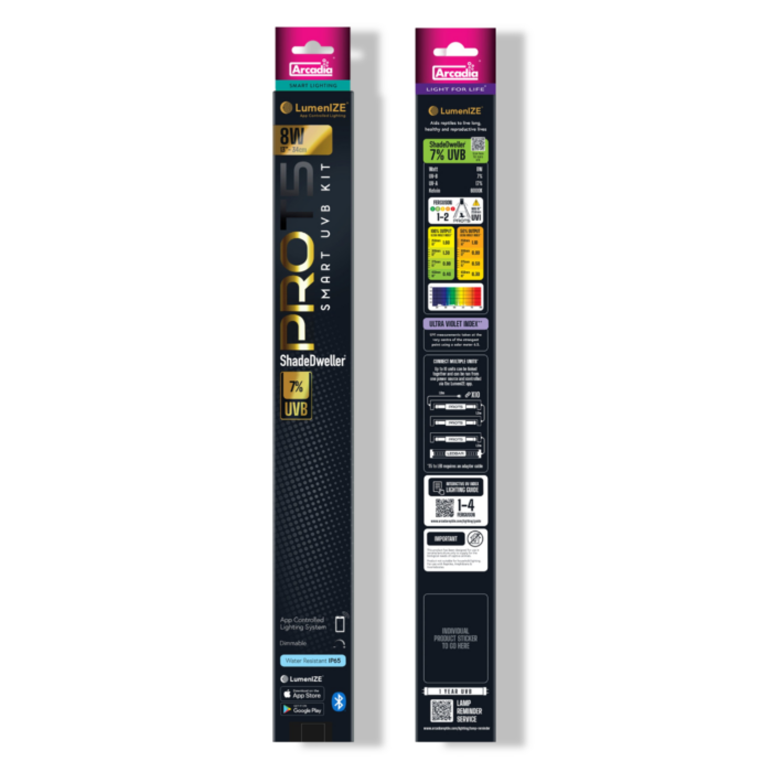 Aquadistri Lumenize pro t5 uvb kit shadedweller 7% uvb 8 watt Arcadia – zwart