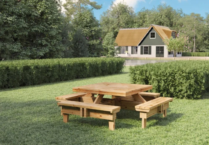 Tuindeco Picknicktafel vierkant I - hout