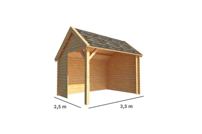 Warentuin collection Overkapping Michelle-Loes 350 cm bij 250 cm diep kapschuurdak – bruin