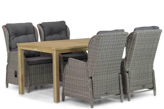 Garden Collections Edingburgh/Weston 160 cm dining tuinset 5-delig – Grijs-antraciet