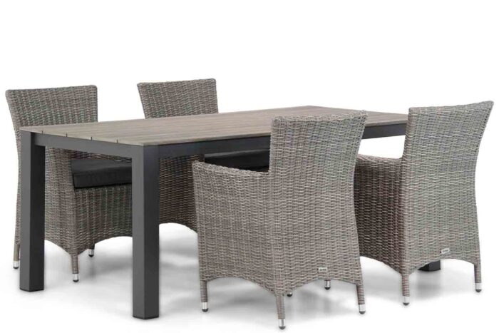 Garden Collections Dublin/Valley 180 cm dining tuinset 5-delig – Taupe-naturel-bruin