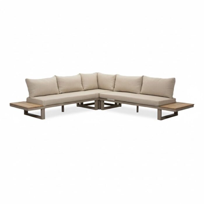 LUX outdoor living Canyon hoek loungeset 5 personen | aluminium + hardhout | beige | 4-delig 288x288cm
