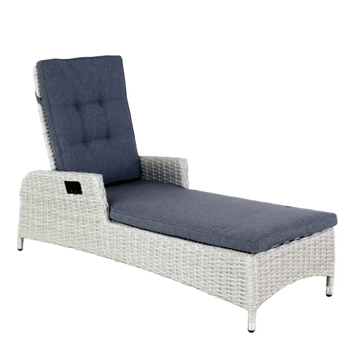 Oosterik home Ligbed Long Beach Salty Grey D 162 x B 68 x H 105 cm - grijs