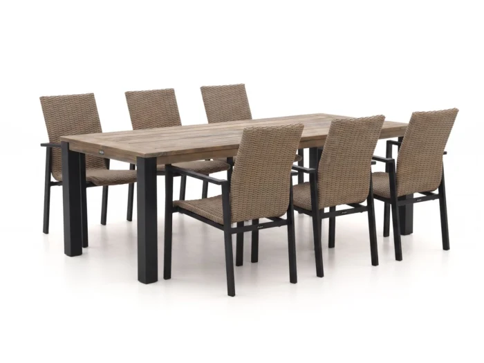 Manifesto Furniture Villongo/ROUGH-S 220cm dining tuinset 7-delig stapelbaar