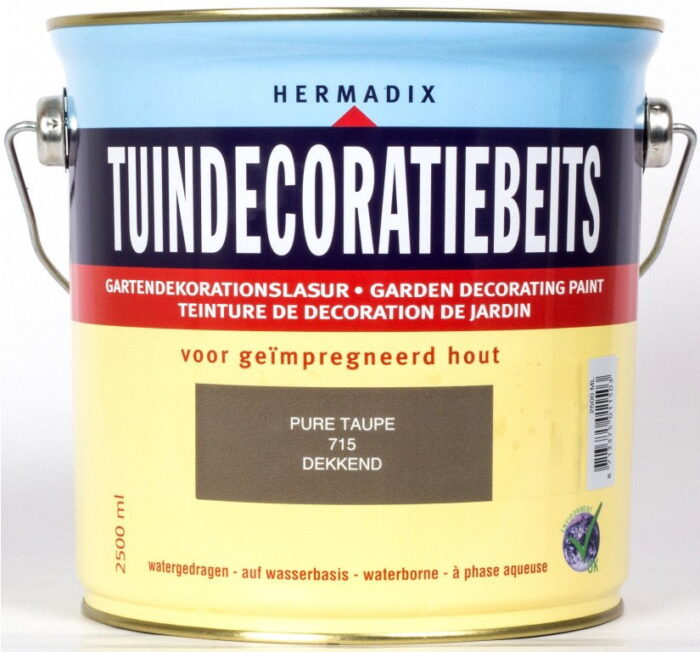 Hermadix Tuindecoratiebeits 715 pure taup 2500 ml – wit