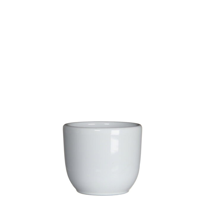 Mica decorations Bloempot Pot rond tusca 6.5 x 7.5 cm wit Mica