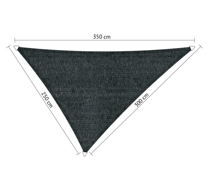 Shadow comfort Driehoek ongelijkzijdig schaduwdoek 2,50×3,00×3,50 m Mystic grey – grijs