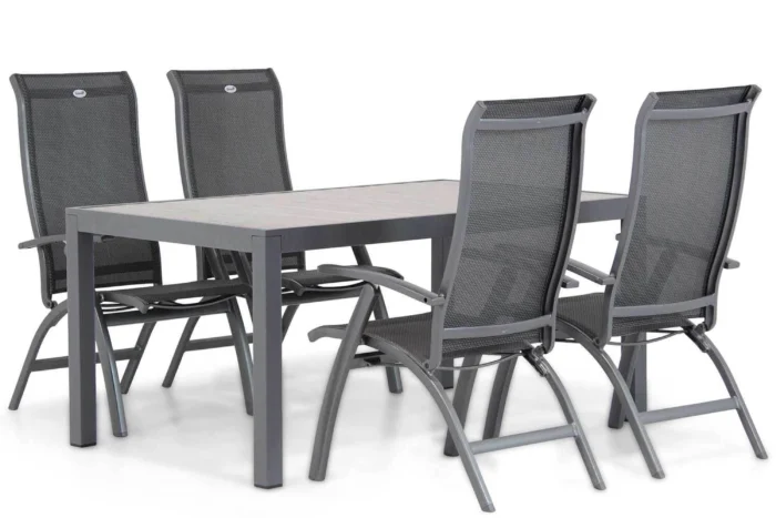 Hartman Summerland/Residence 164 cm dining tuinset 5-delig - Grijs-antraciet