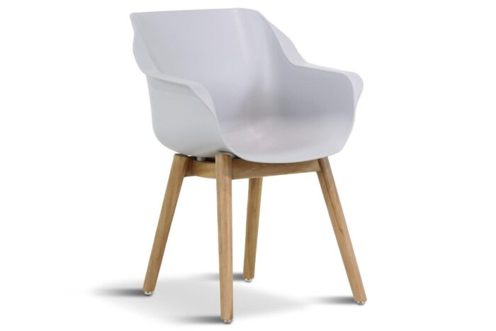 Hartman Sophie dining tuinstoel met teakpoot – Grijs-antraciet