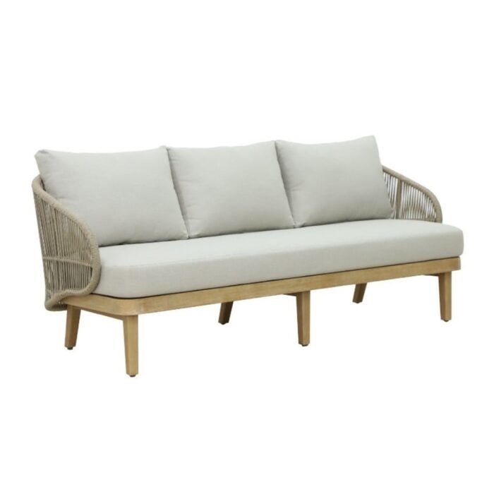 BUITEN living Matera 3-zits tuinbank | hardhout + touw | zand | 193cm