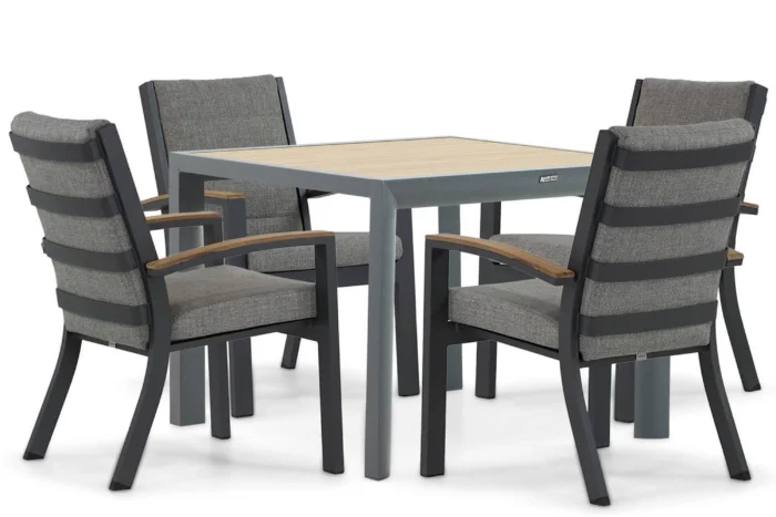 Osmen Midura/Borello 100 cm dining tuinset 5-delig - Grijs-antraciet