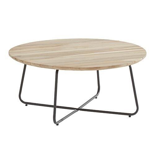 4so Axel koffietafel teak diameter90 cm tuinmeubel – tweekleurig
