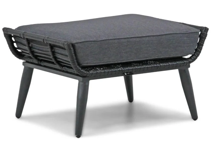 Coco Leonardo lounge voetenbank off black - Zwart