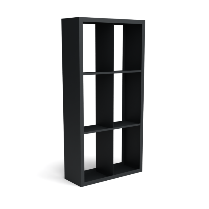 Geroba Beltza zwarte houtopslag onderverdeling 6 vakken 1000x385x2000 mm – zwart