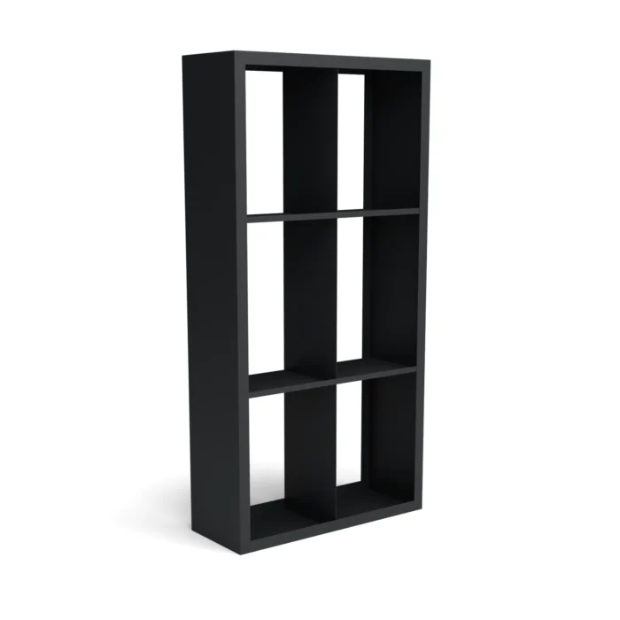 Geroba Beltza zwarte houtopslag onderverdeling 6 vakken 1000x385x2000 mm - zwart