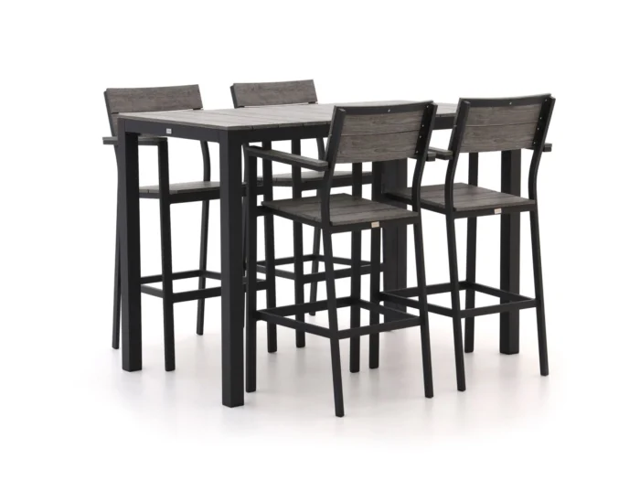 Bellagio tuinmeubelen Fidenza 150cm barset 5-delig - Zwart